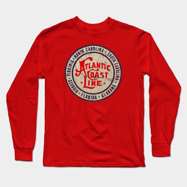 Atlantic Coast Line Long Sleeve T-Shirt by Midcenturydave